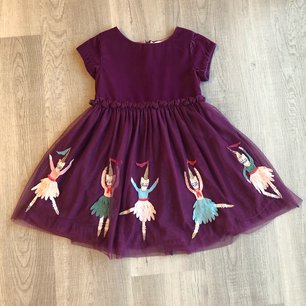 Mini Boden Velvet & Tulle Dress, Ballet Kitty